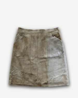Chanel FW99 Beige Suede Mini Skirt