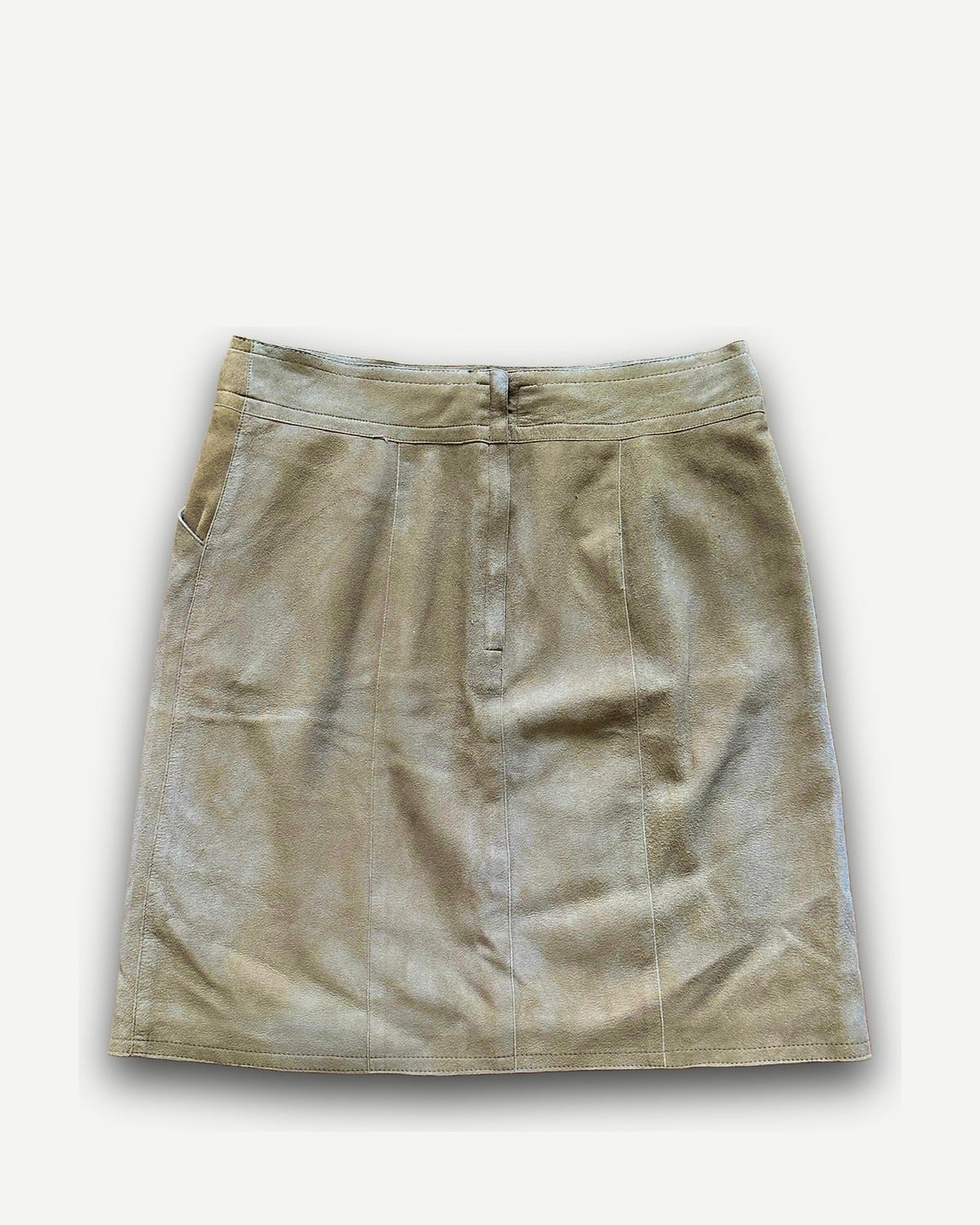 Chanel FW99 Beige Suede Mini Skirt