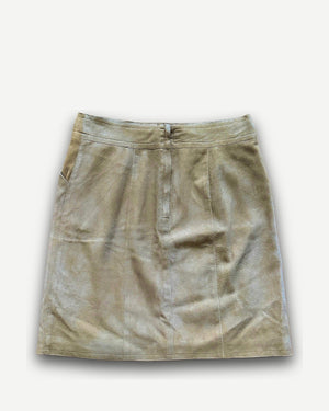 Chanel FW99 Beige Suede Mini Skirt