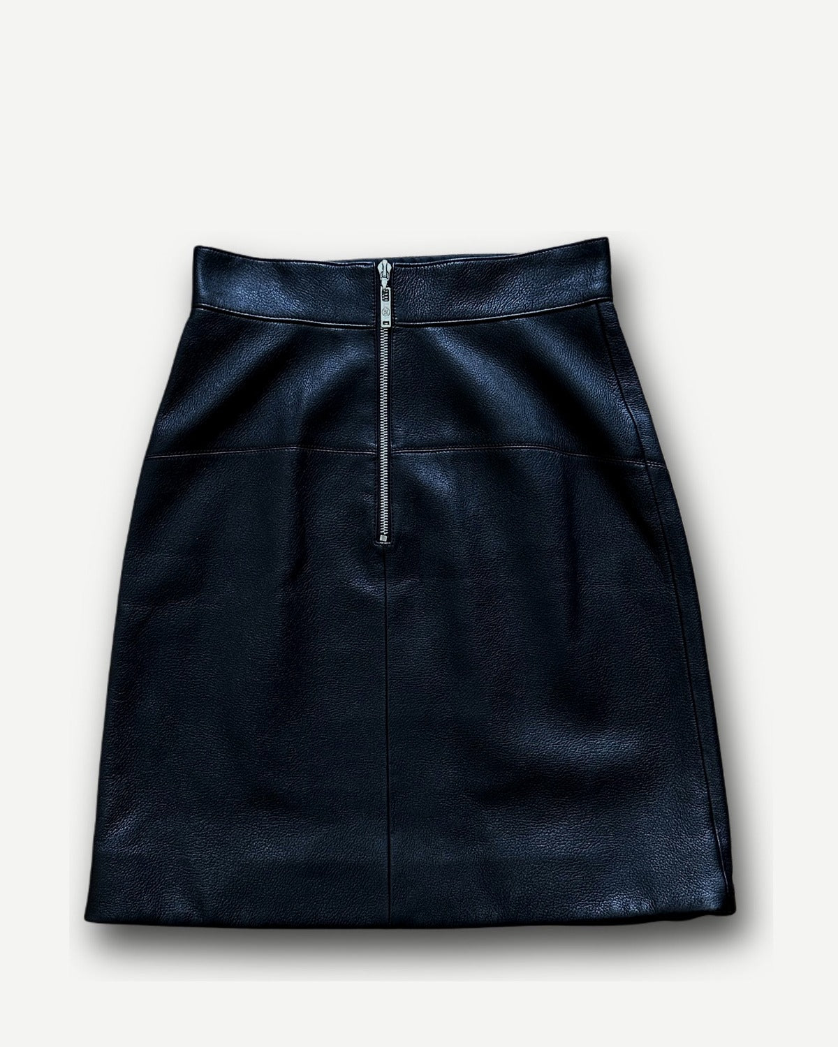 Louis Vuitton Black Leather Prototype Paneled Skirt