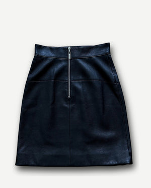 Louis Vuitton Black Leather Prototype Paneled Skirt