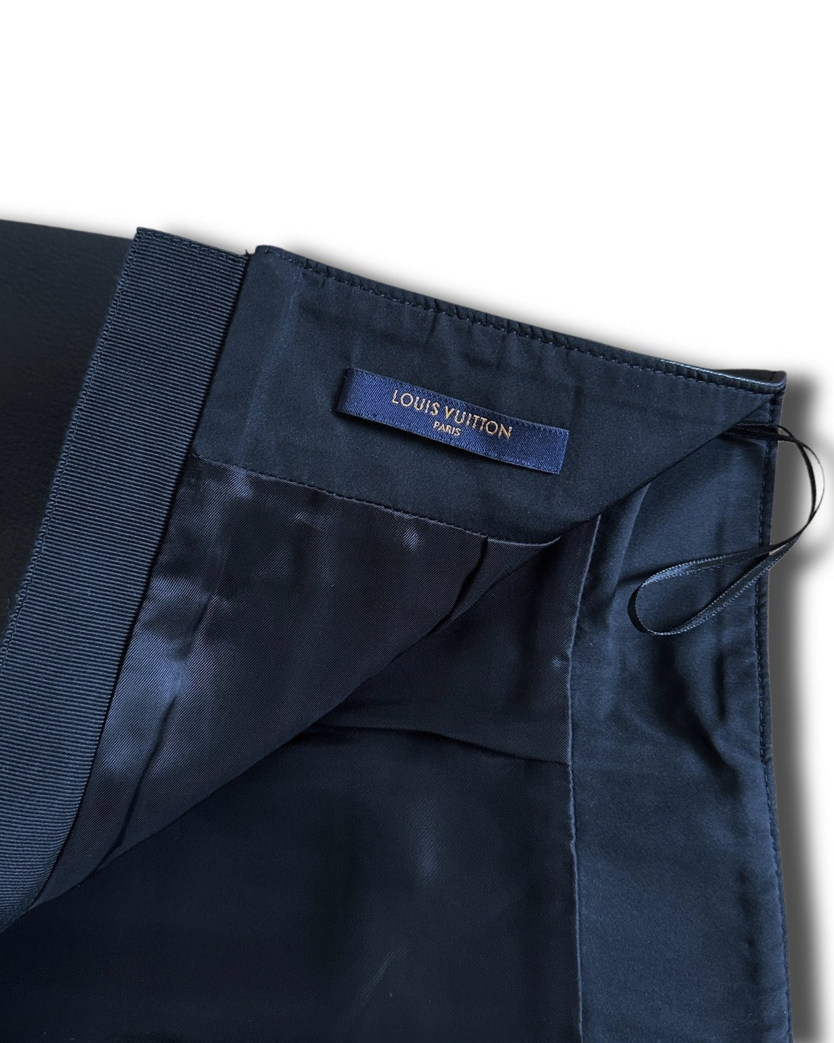 Louis Vuitton Black Leather Prototype Paneled Skirt
