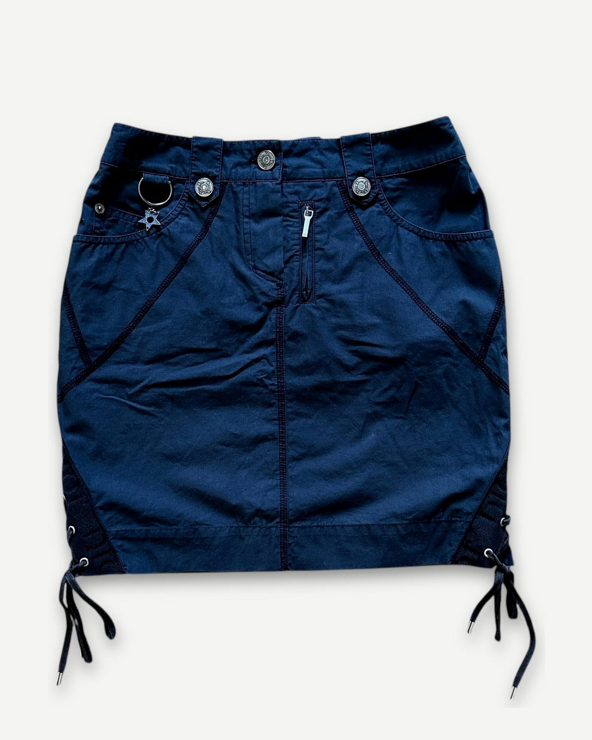 Christian Dior by John Galliano SS04 Blue Laced Mini Skirt
