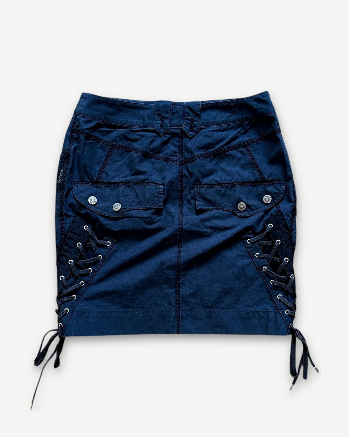 Christian Dior by John Galliano SS04 Blue Laced Mini Skirt