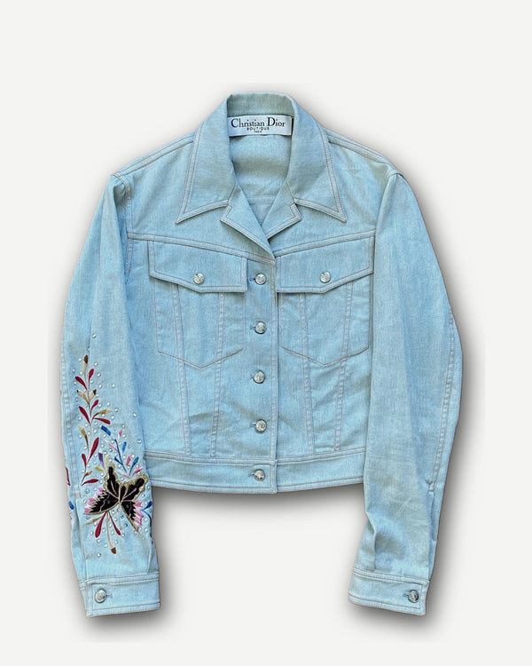 Christian Dior FW02 by John Galliano Butterfly Embroidered Denim