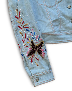 Christian Dior FW02 by John Galliano Butterfly Embroidered Denim Jacket