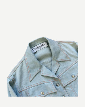 Christian Dior FW02 by John Galliano Butterfly Embroidered Denim Jacket