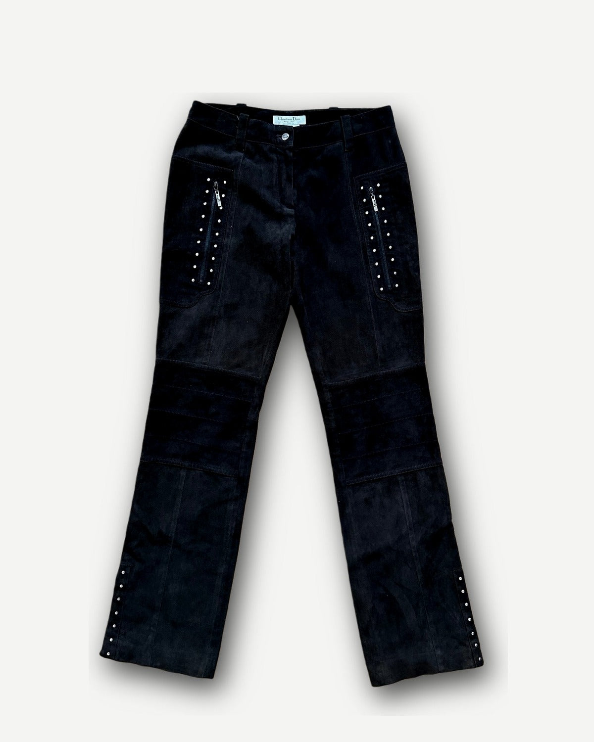 Christian Dior by John Galliano AW04 Studded Suede Biker Pants