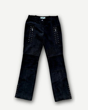 Christian Dior by John Galliano AW04 Studded Suede Biker Pants
