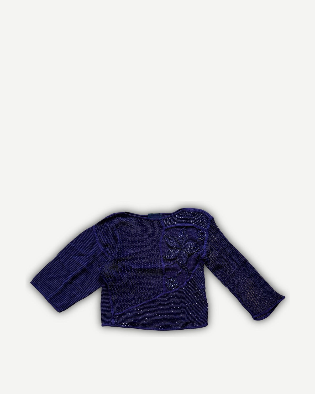 Jean Paul Gaultier 80s Equator Asymetrical Patchwork Floral Knit