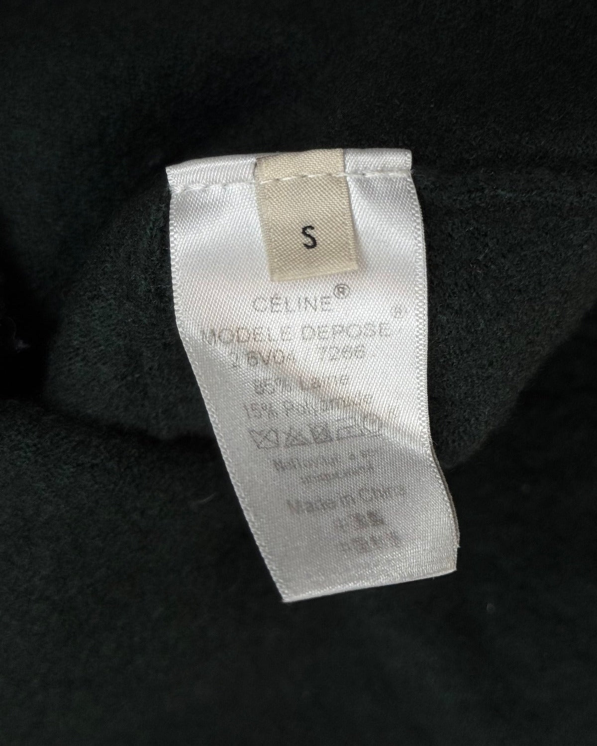 Céline by Phoebe Philo Zipped Contrast Collar Ribbed Wool Dress
