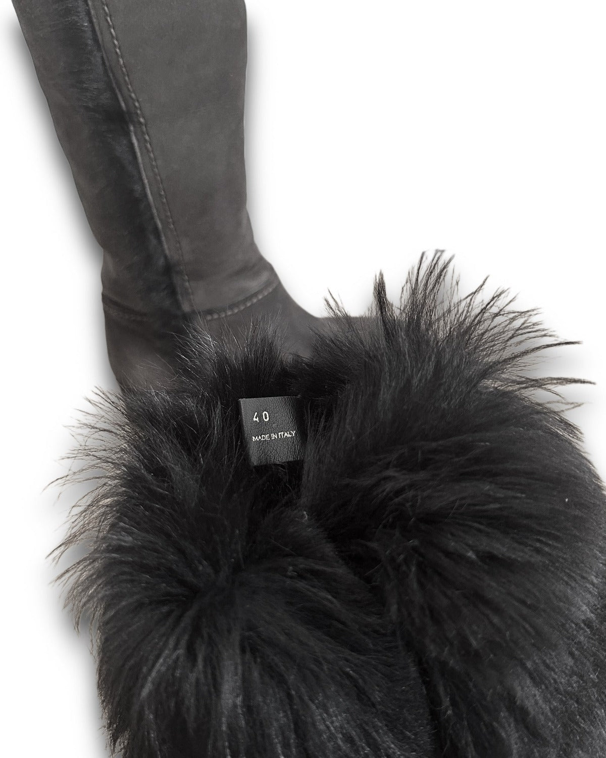 Prada 2000s Fur Lined Suede Knee Boots