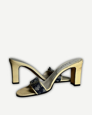 Christian Dior by John Galliano 2000s Monogram Key Lock Heeled Mules