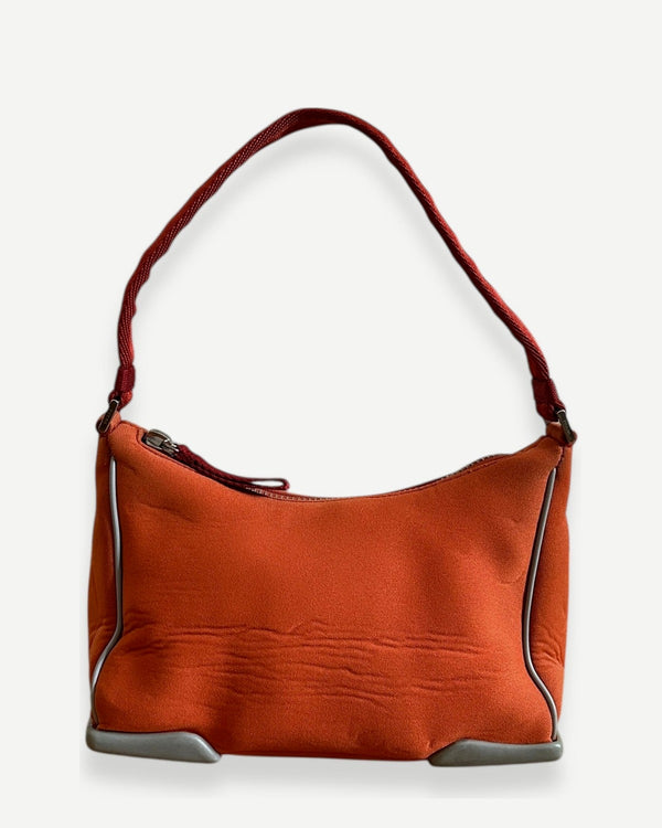 Prada Sport 90s Orange Neoprene Hand Bag - Ākaibu Store