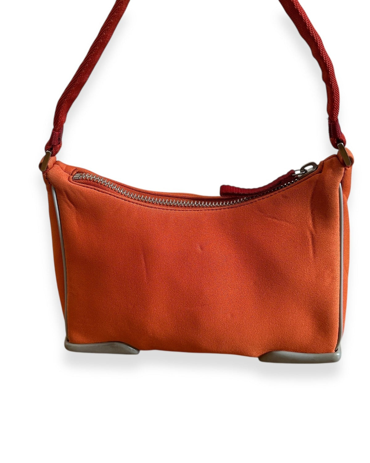 Prada Sport 90s Orange Neoprene Hand Bag