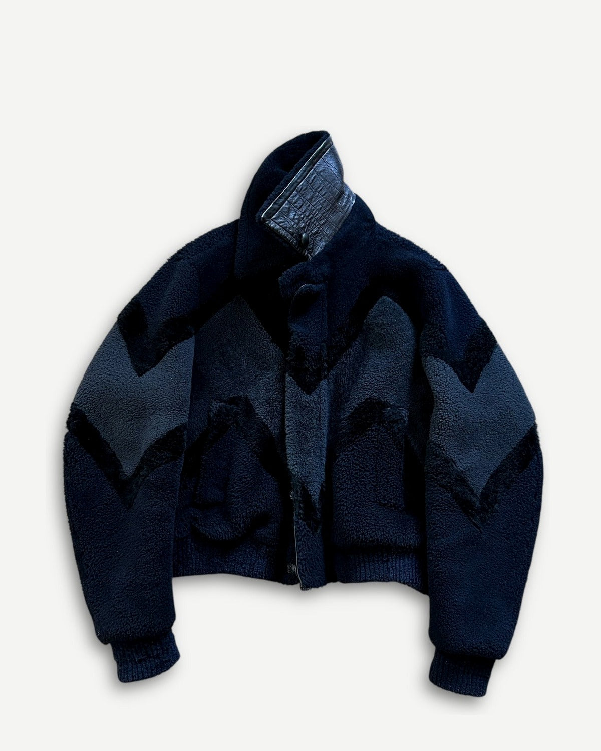 Burberry Prorsum FW13 Prototype Geometric Shearling Bomber Jacket