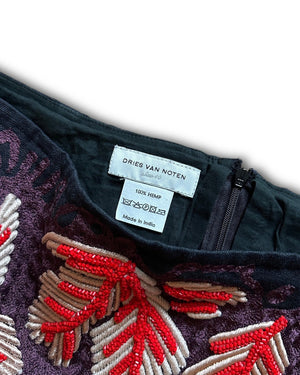 Dries Van Noten Floral Embellished Skirt