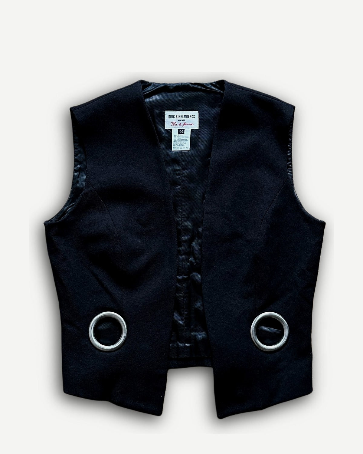 Dirk Bikkembergs 1996 Homme Pour La Femme Metal Ring Vest