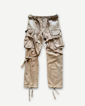 Jean Paul Gaultier Homme 90s Leather Strap Bondage Cargo Pants