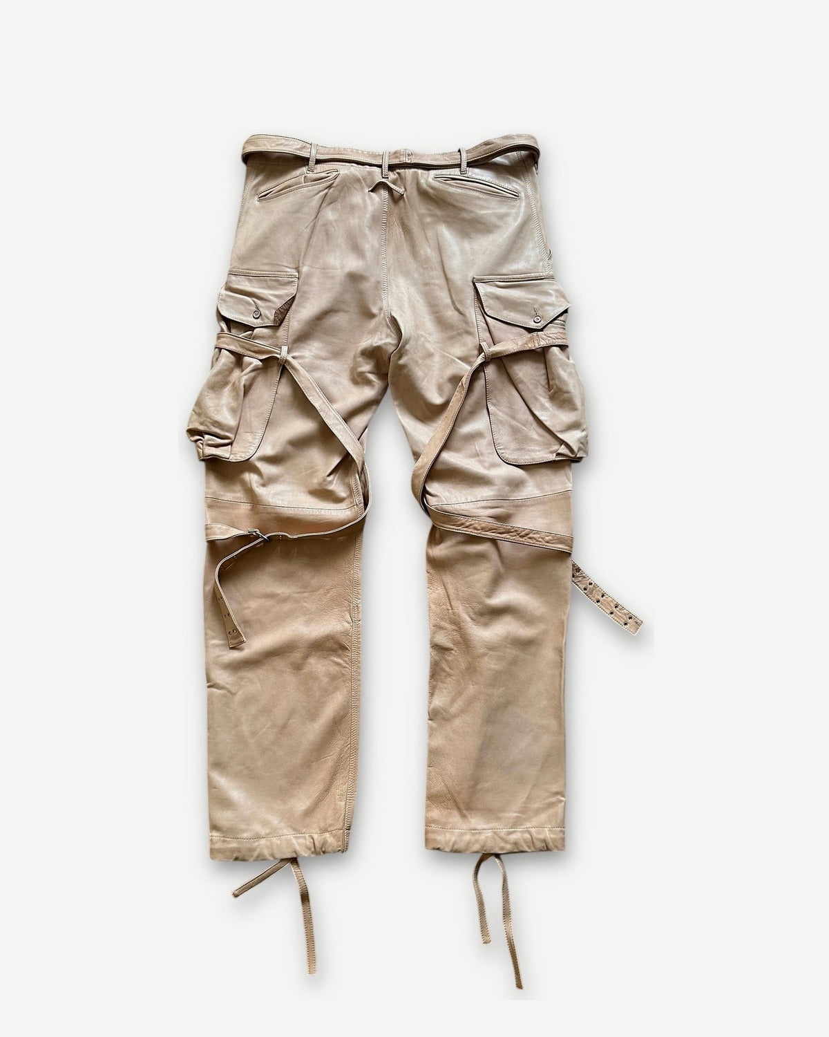 Jean Paul Gaultier Homme 90s Leather Strap Bondage Cargo Pants