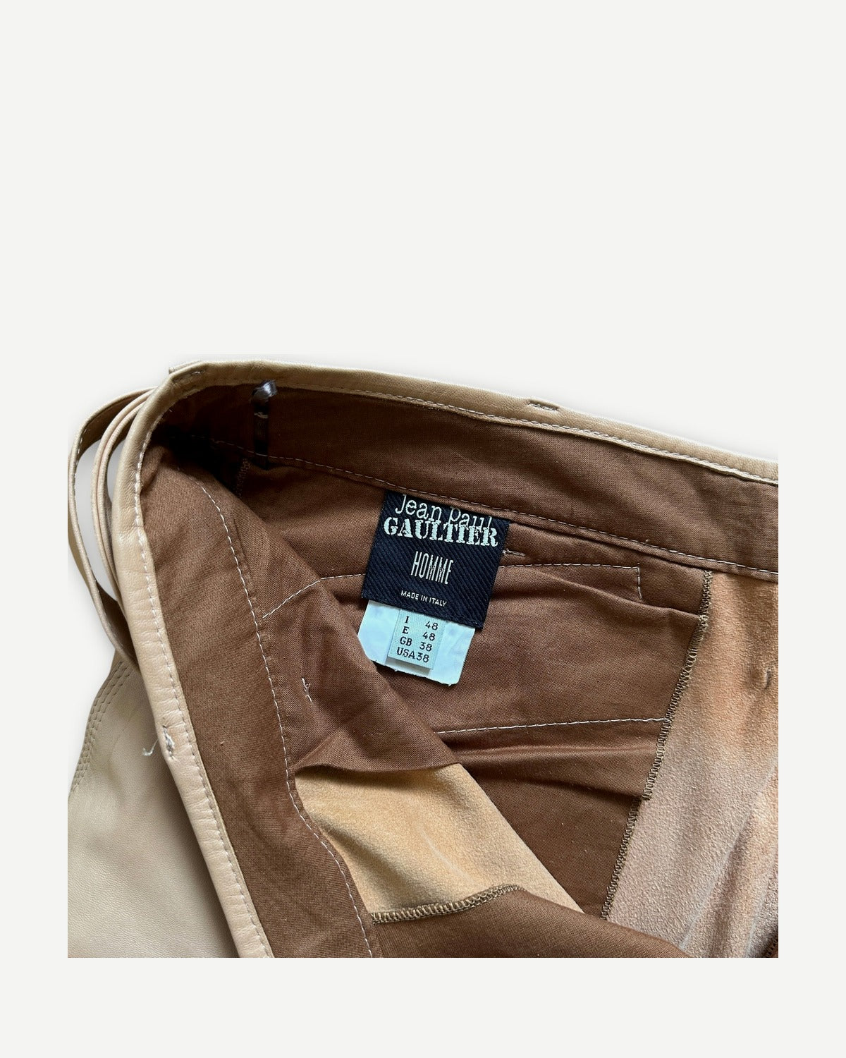 Jean Paul Gaultier Homme 90s Leather Strap Bondage Cargo Pants