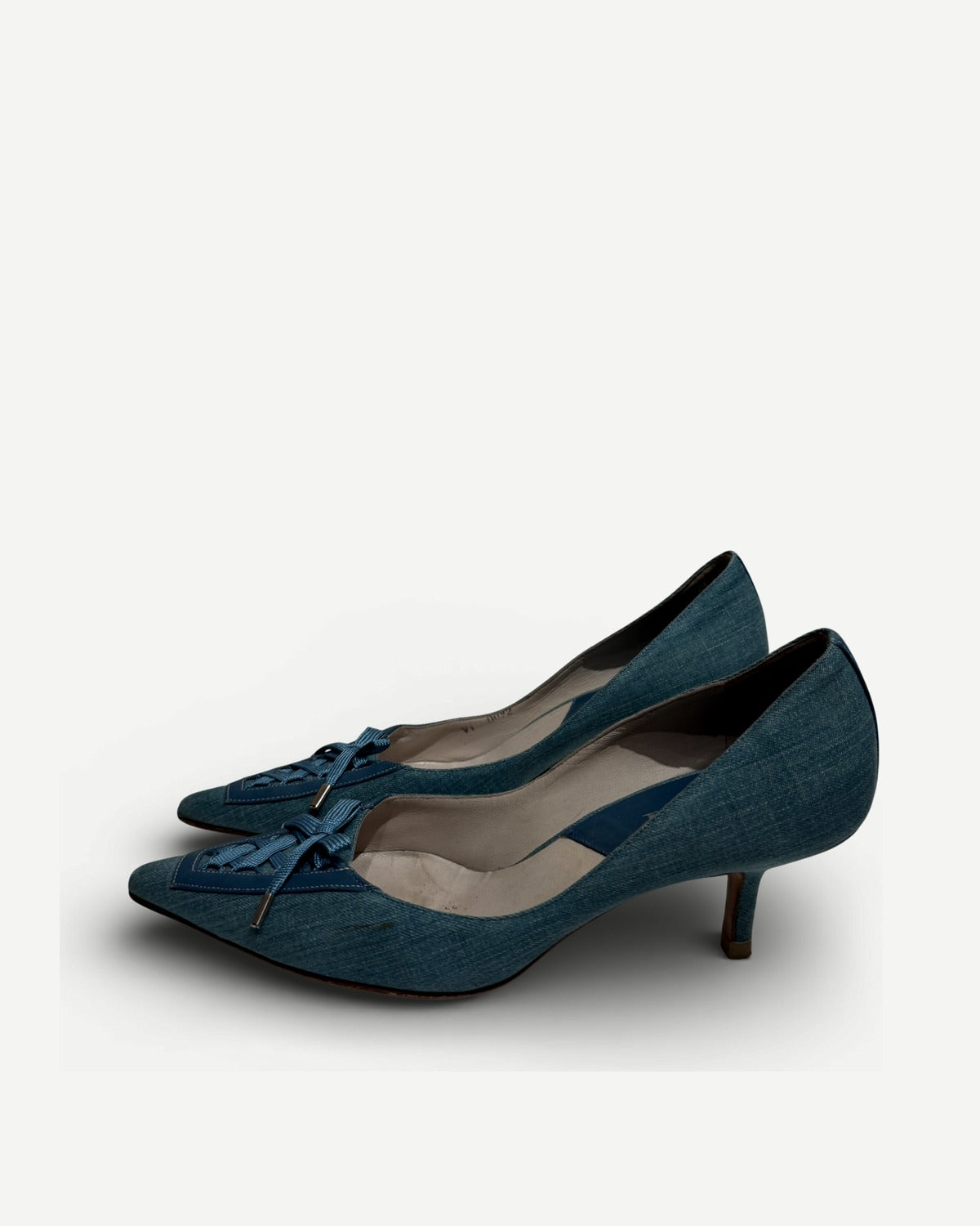 Christian Dior FW02 by John Galliano Laced Denim Heels