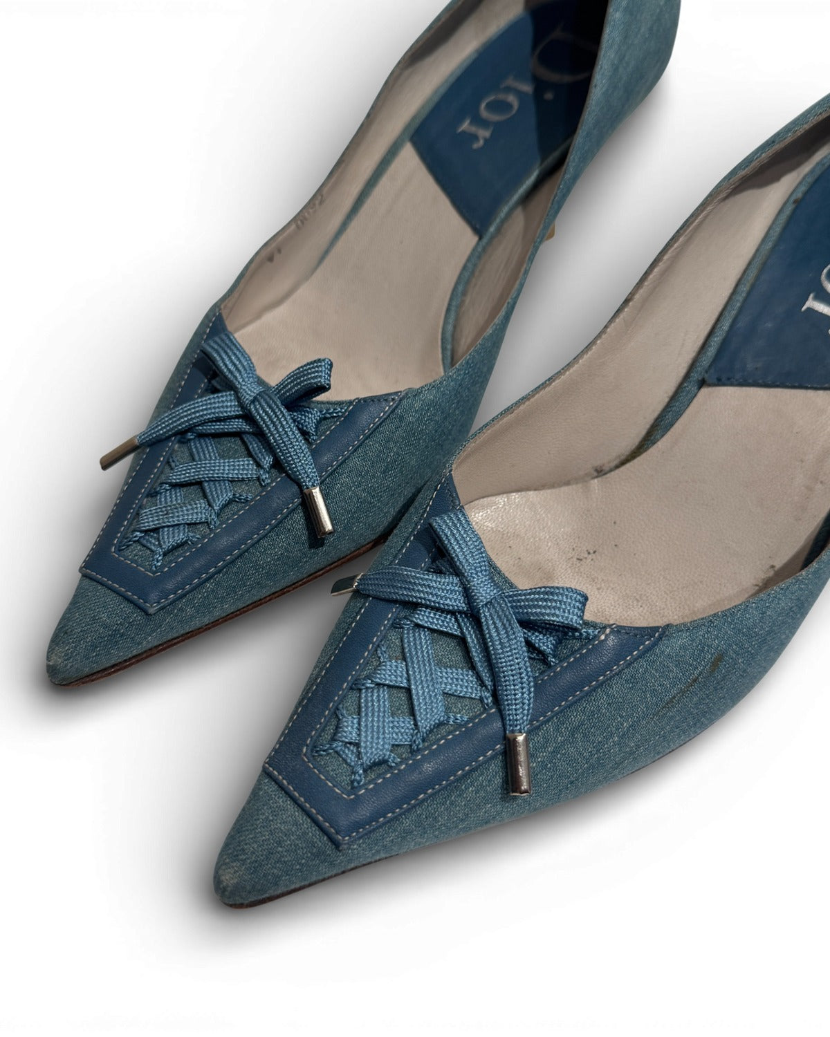 Christian Dior FW02 by John Galliano Laced Denim Heels
