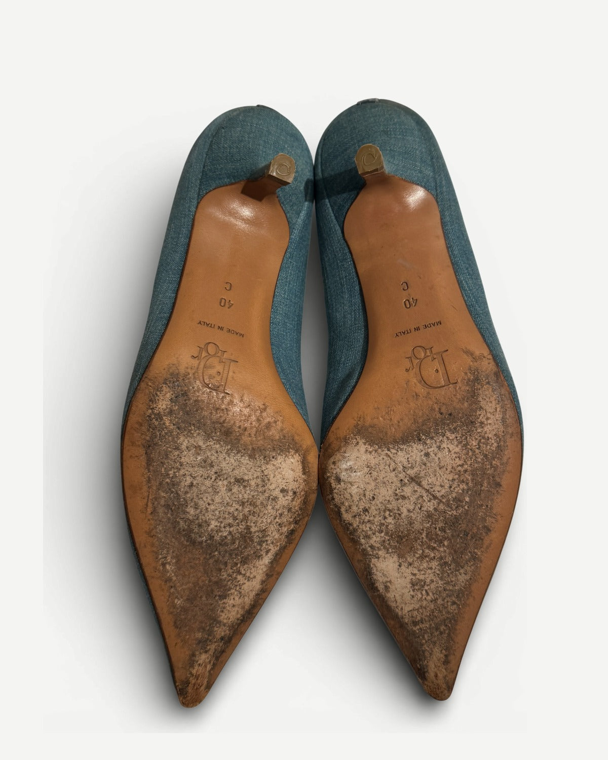Christian Dior FW02 by John Galliano Laced Denim Heels