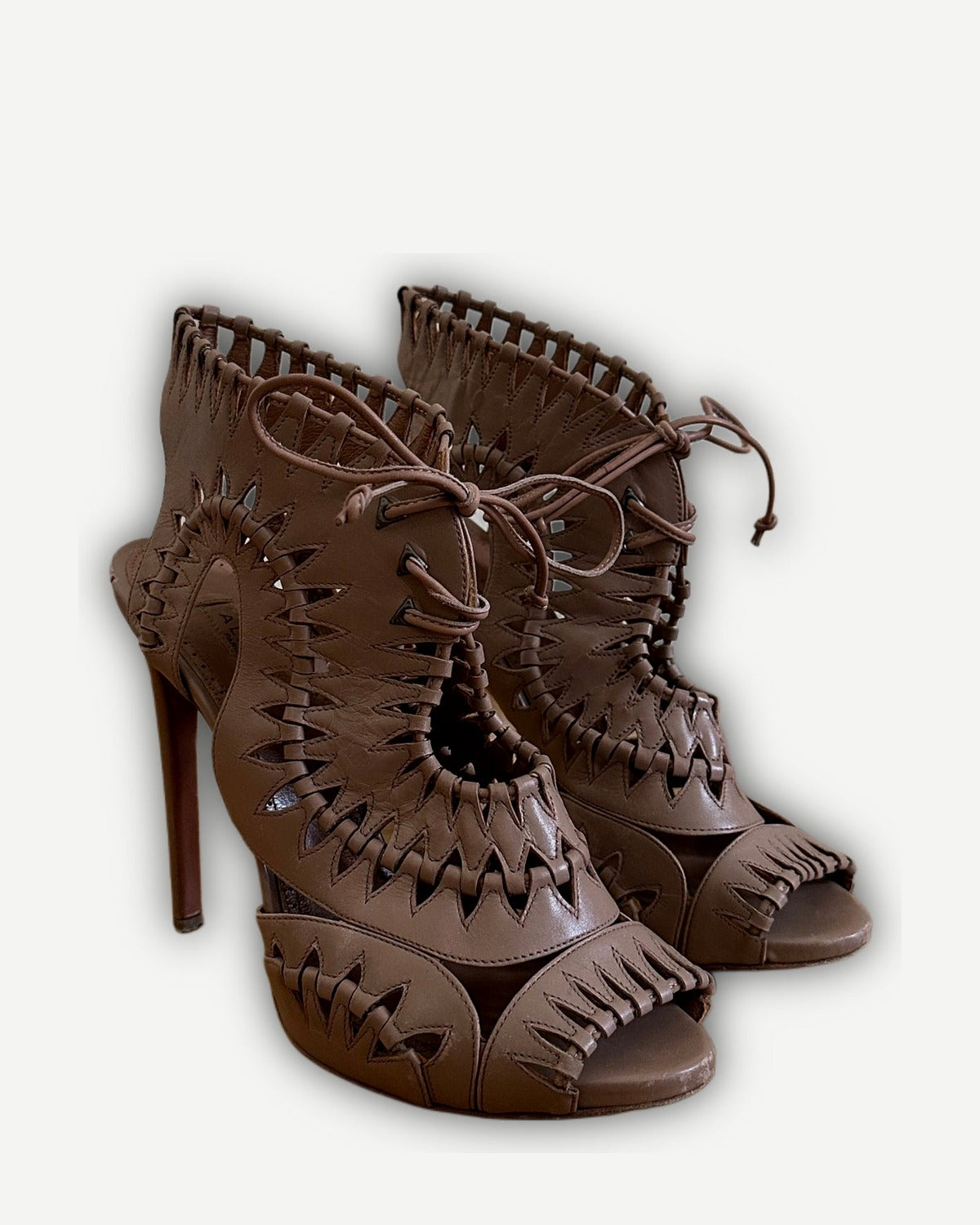 Azzedine Alaia Braided Leather Heels
