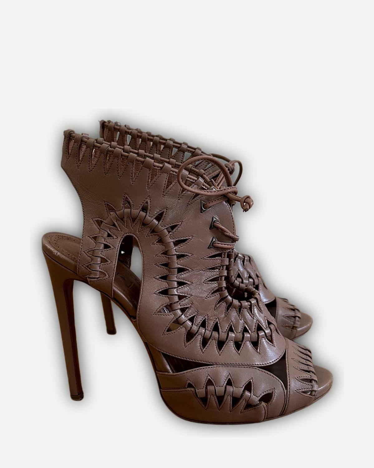 Azzedine Alaia Braided Leather Heels