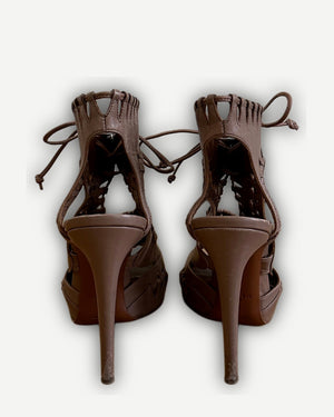 Azzedine Alaia Braided Leather Heels