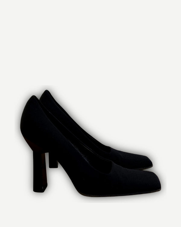 1999FW PRADA プラダ　エナメル　スクエアトゥ ミュール　36 Prada FW99 Square Toe Heels - Ākaibu Store