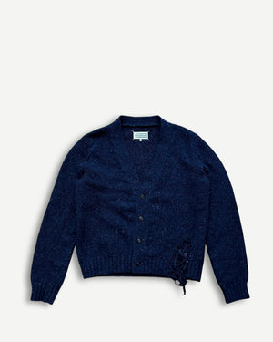 Maison Margiela FW20 Navy Multicolor Destroyed Cardigan