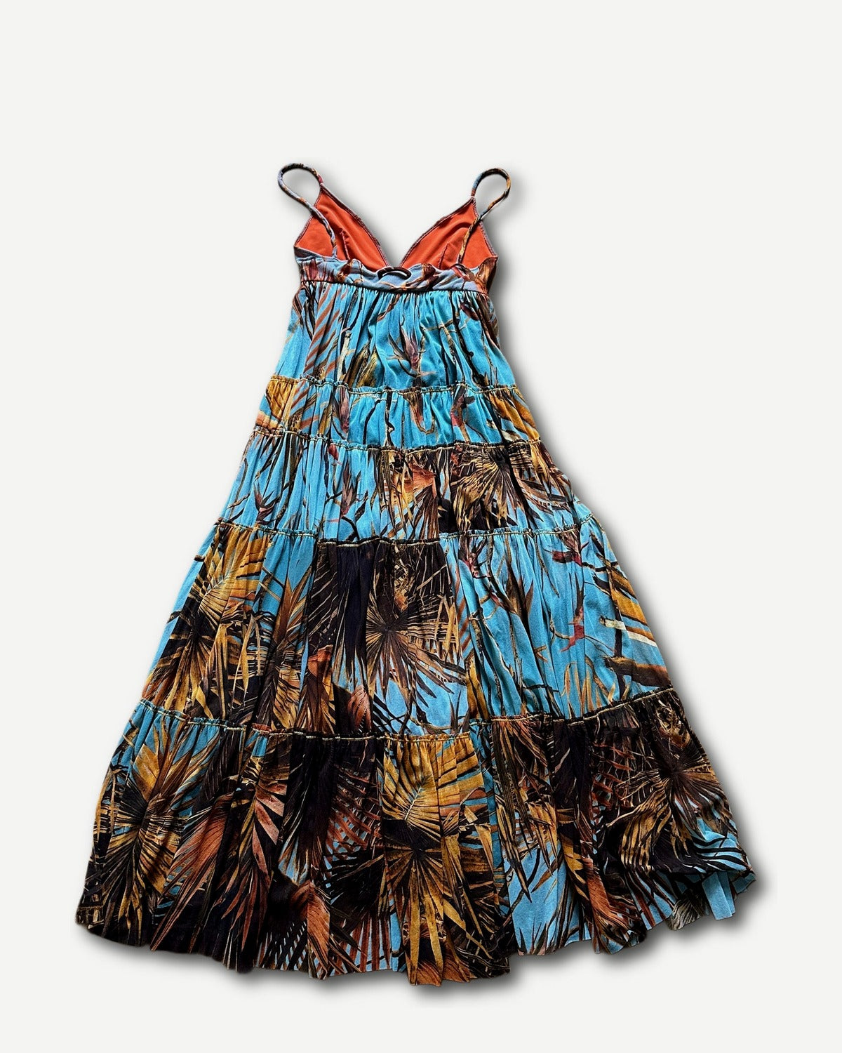Jean Paul Gaultier Soleil 2000s Layered Palm Printed Mesh Dress
