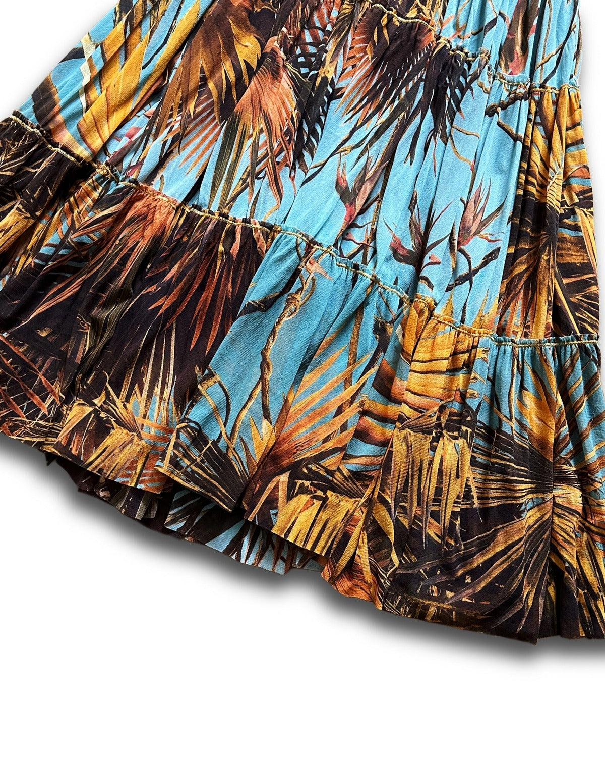 Jean Paul Gaultier Soleil 2000s Layered Palm Printed Mesh Dress