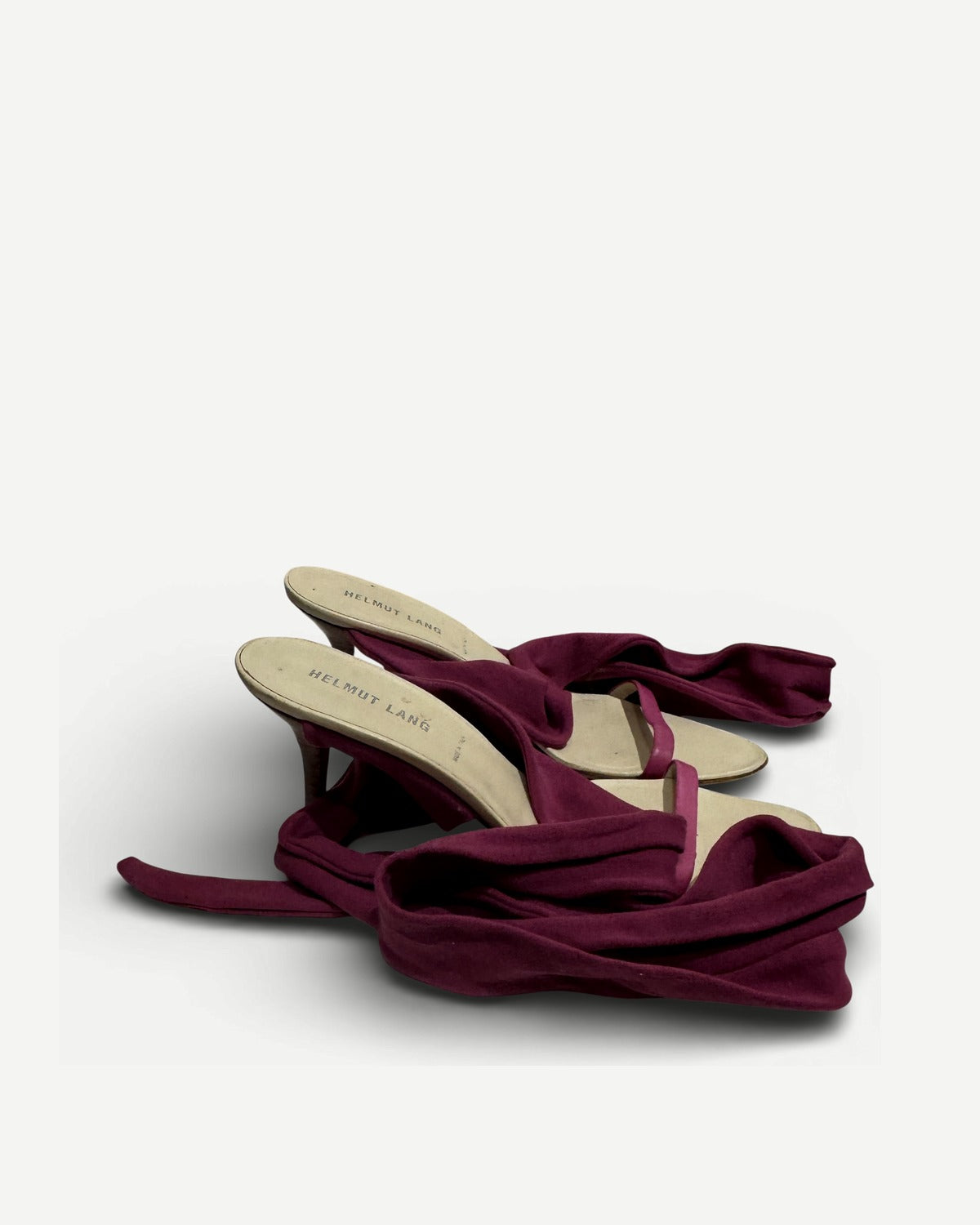 Helmut Lang 2000s Fuchsia Strap Tie Up Heeled Sandals