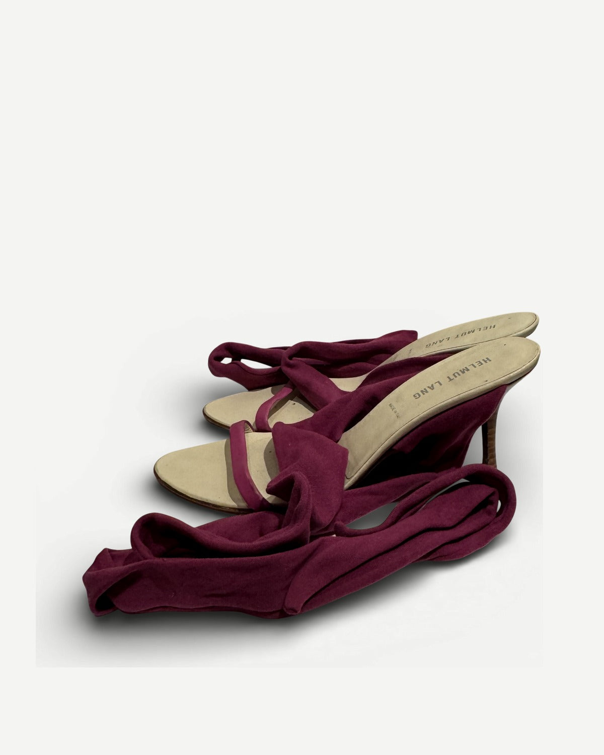 Helmut Lang 2000s Fuchsia Strap Tie Up Heeled Sandals