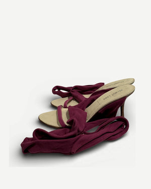 Helmut Lang 2000s Fuchsia Strap Tie Up Heeled Sandals