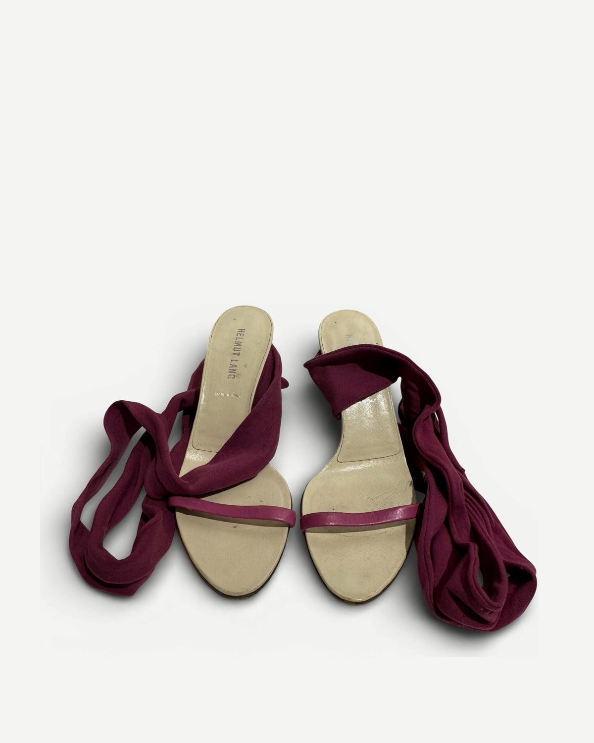 Helmut Lang 2000s Fuchsia Strap Tie Up Heeled Sandals