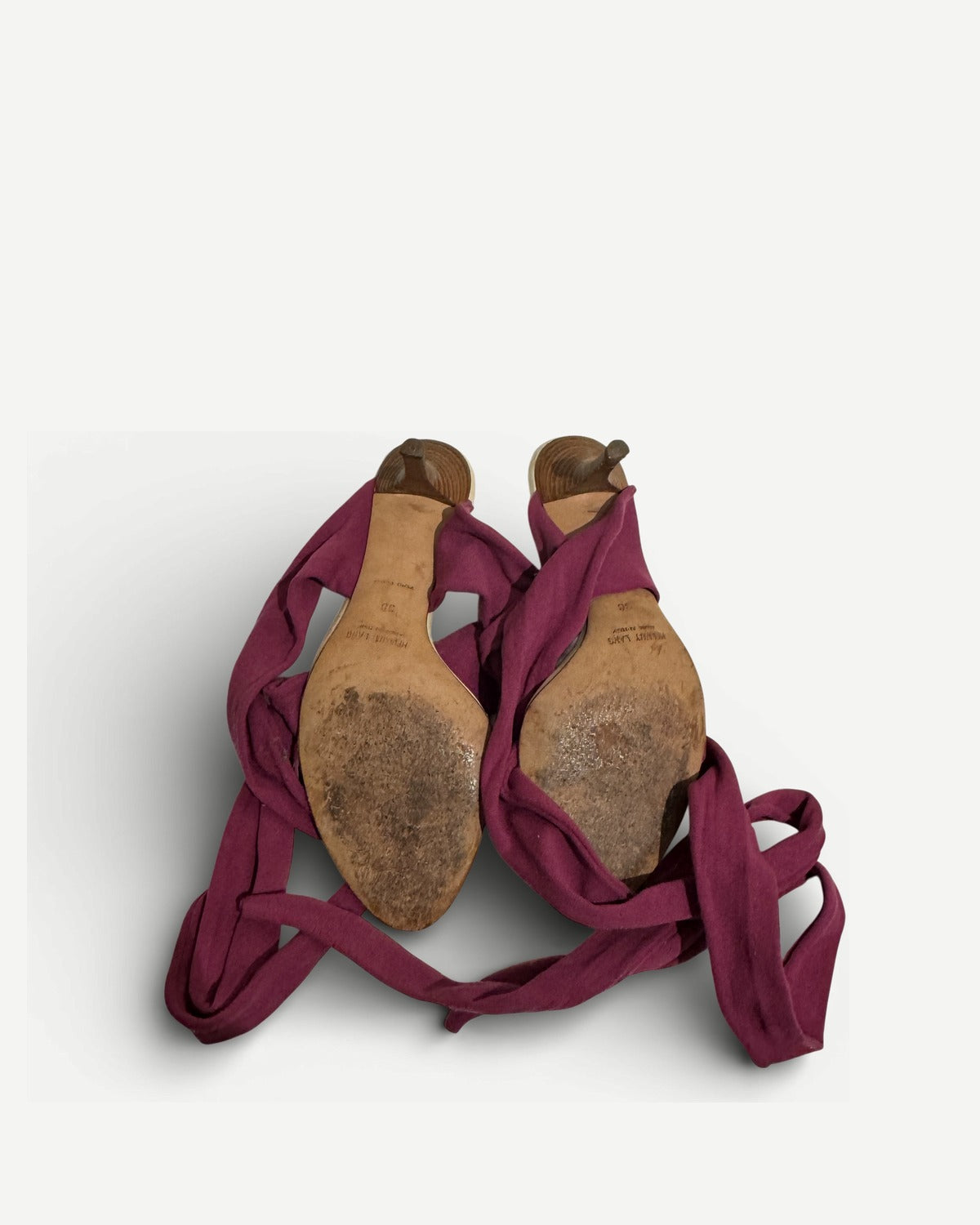 Helmut Lang 2000s Fuchsia Strap Tie Up Heeled Sandals