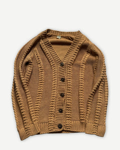 HERMES by Martin Margiela ボーダー ニット knit Hermes 2000s by Martin Margiela Brown Knit Cardigan - Ākaibu Store
