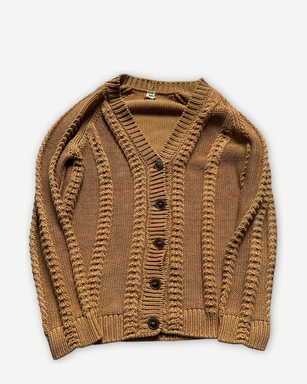 トップス HERMES D's knit Margiera Era M Hermes 2000s by Martin Margiela Brown Knit Cardigan - Ākaibu Store