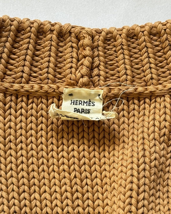 HERMES by Martin Margiela ボーダー ニット knit Hermes 2000s by Martin Margiela Brown Knit Cardigan - Ākaibu Store