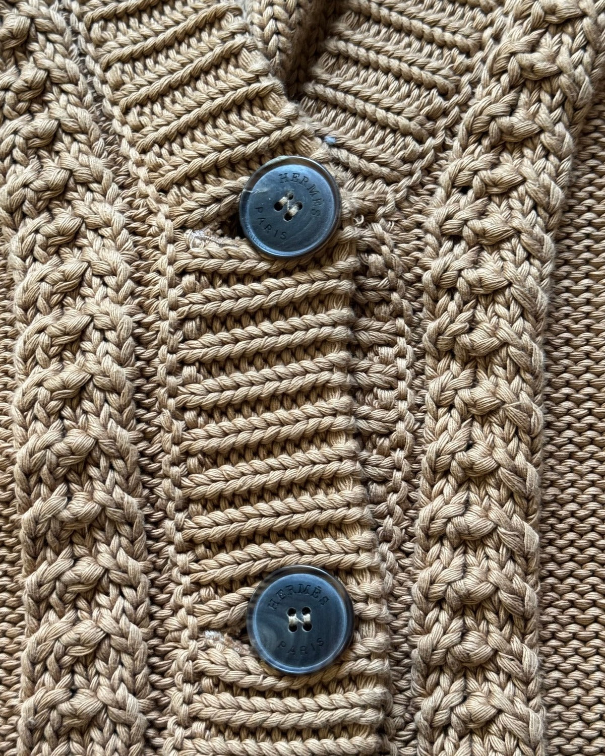 Hermes 2000s by Martin Margiela Brown Knit Cardigan