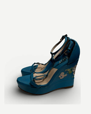 Christian Dior SS05 by John Galliano Floral Embroidered Heels