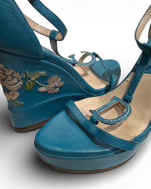 Christian Dior SS05 by John Galliano Floral Embroidered Heels