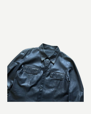 Bottega Veneta Black Leather Shirt