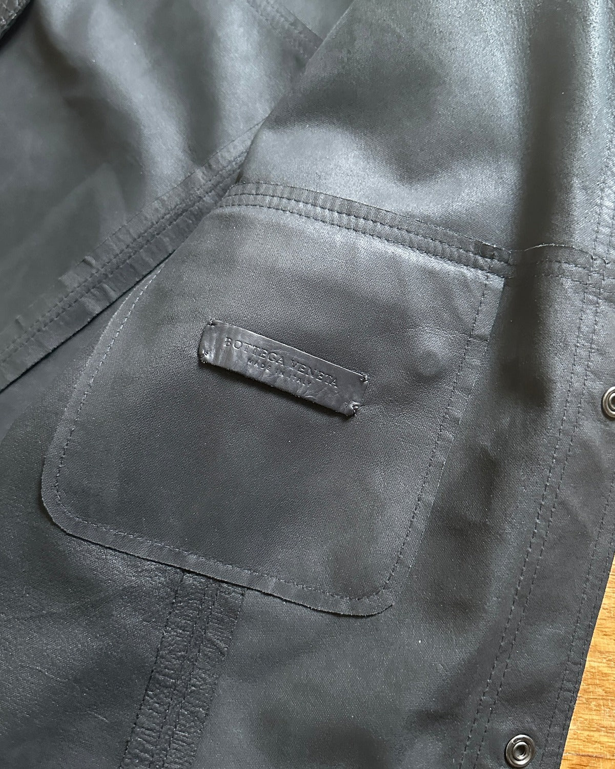 Bottega Veneta Black Leather Shirt