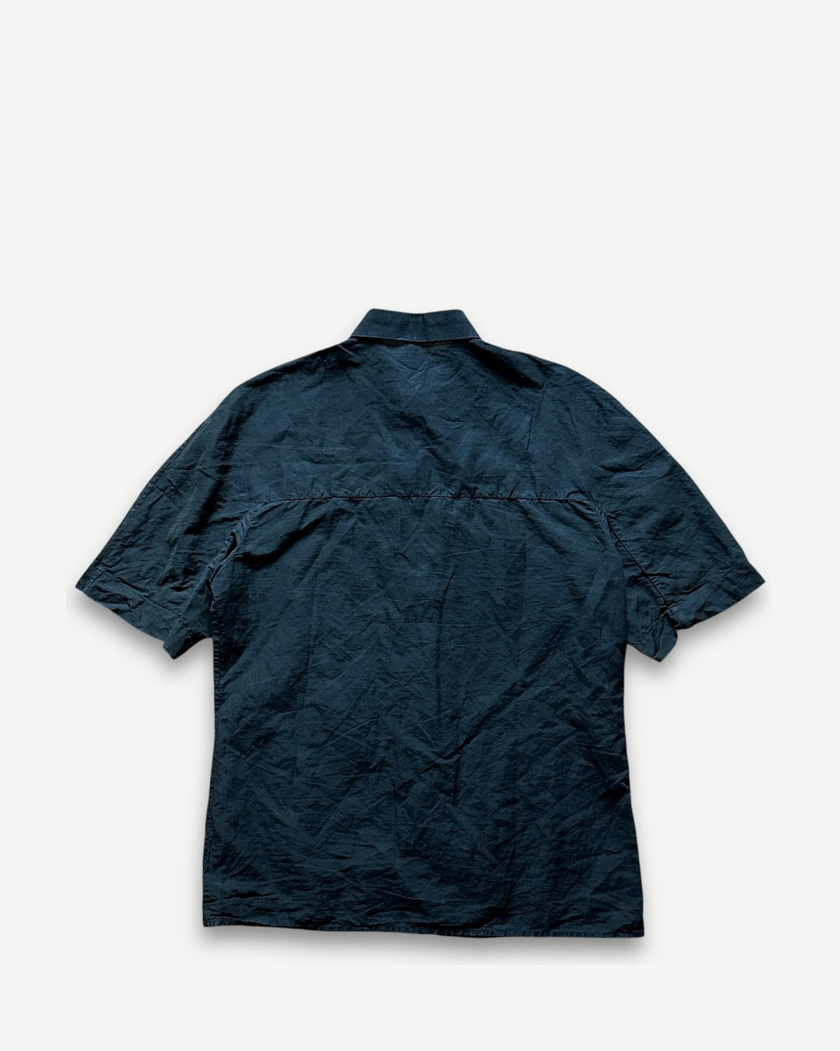 Berluti Anthracite Linen Short Sleeve Shirt