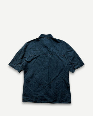 Berluti Anthracite Linen Short Sleeve Shirt